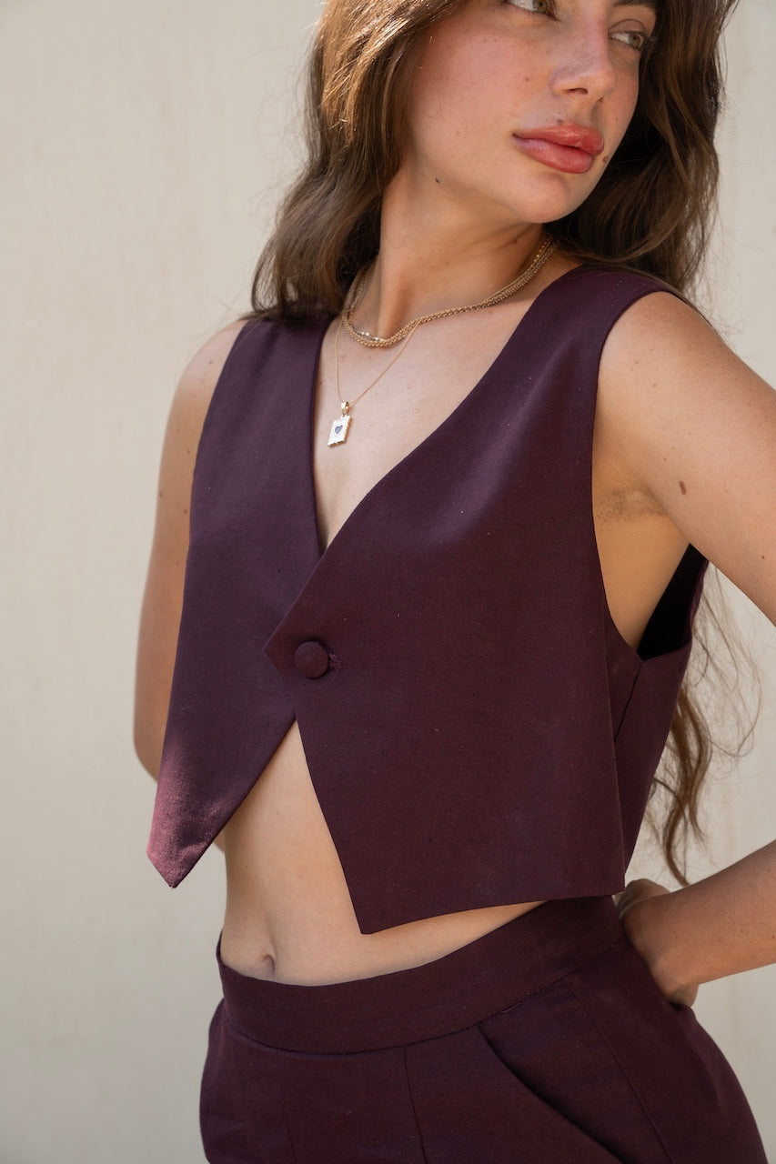 Bare Vest Burgundy