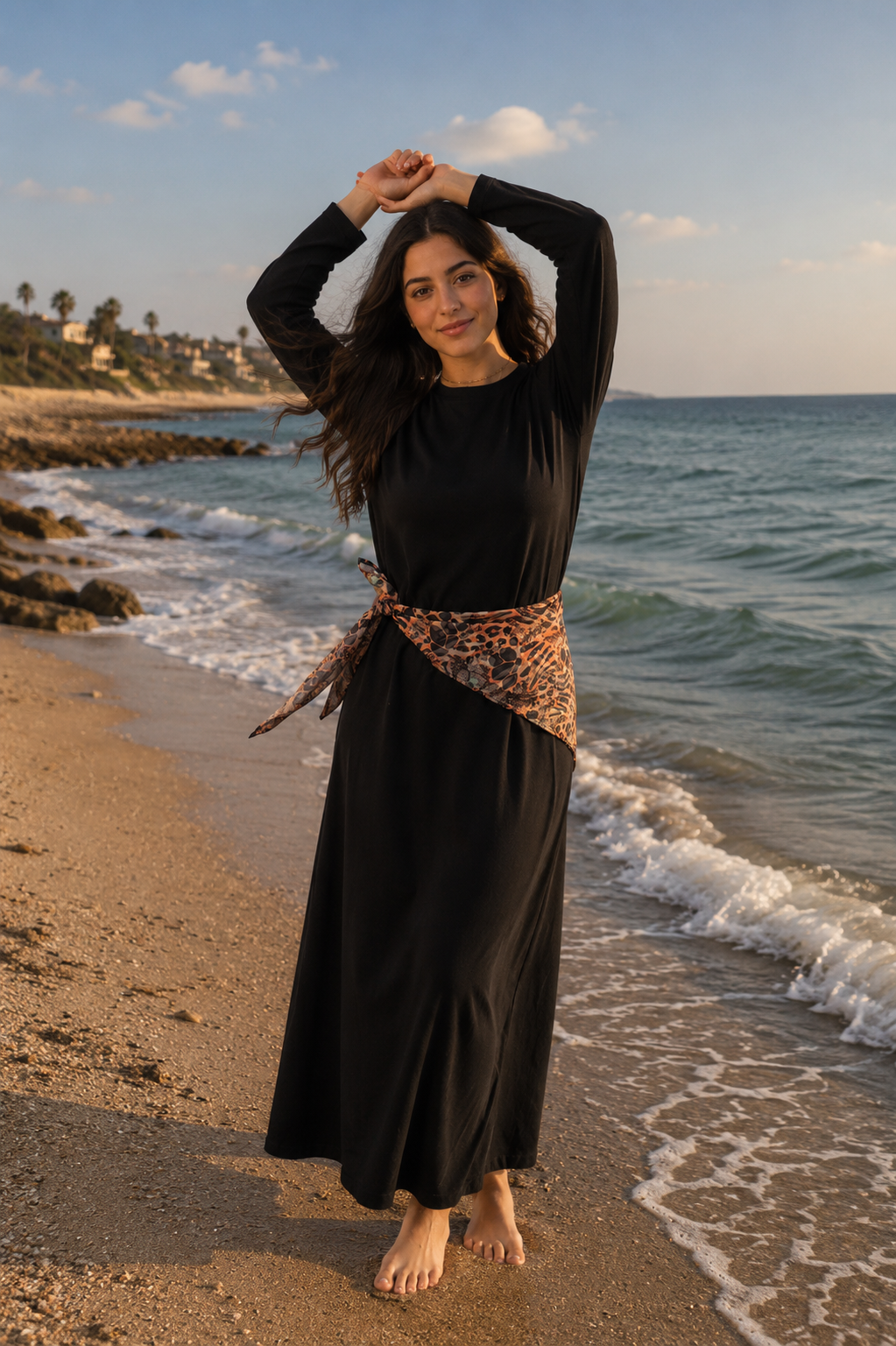 Everyday Scarf Dress in Black