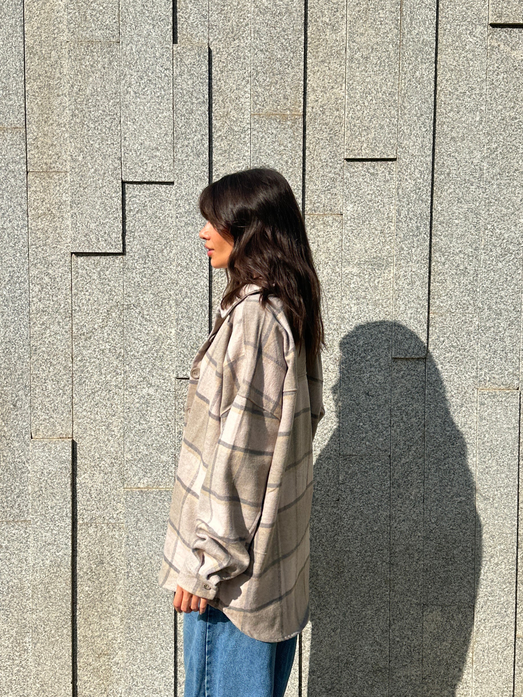 Check Shirt In Beige