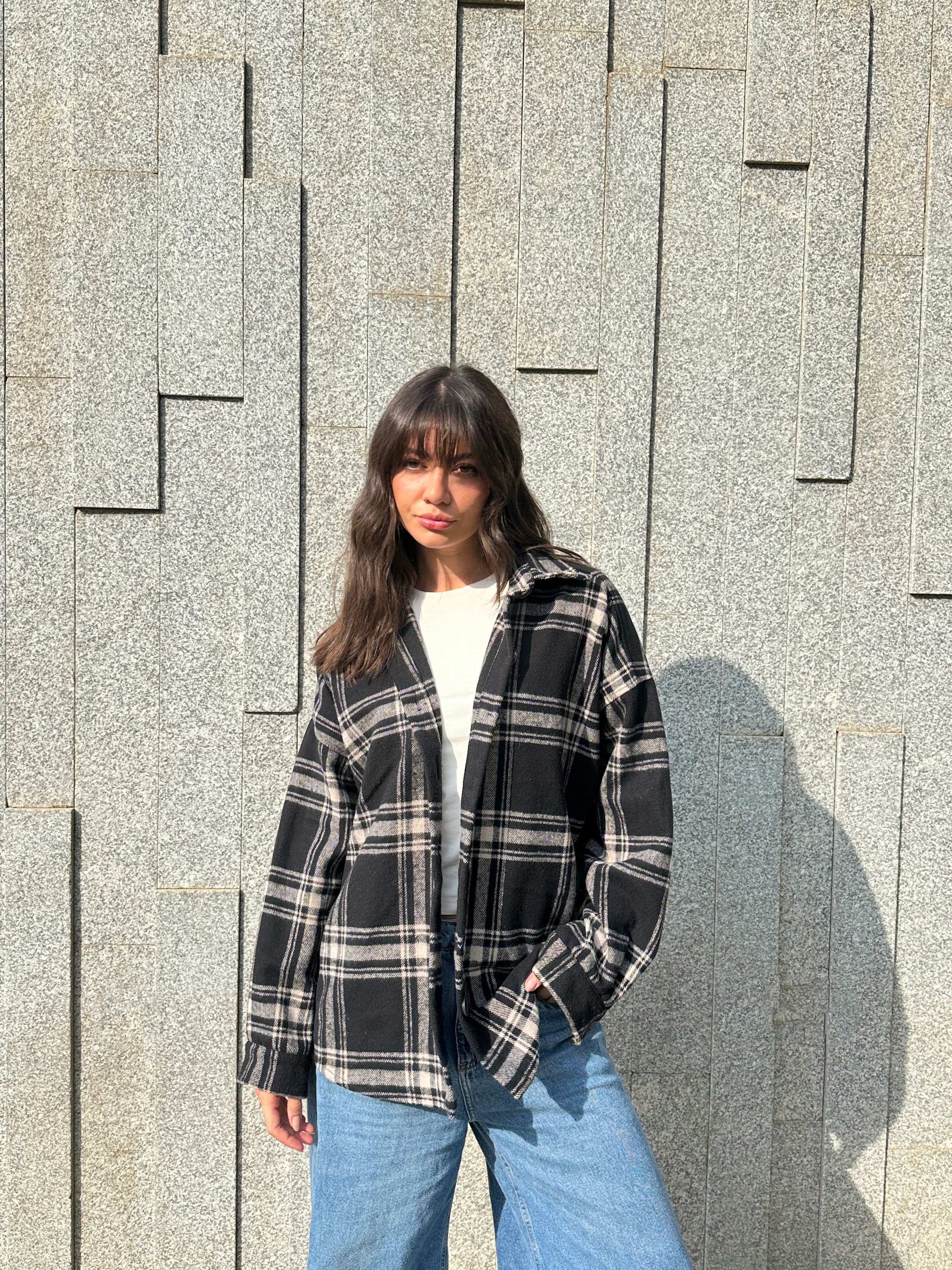 Check Shirt In Black