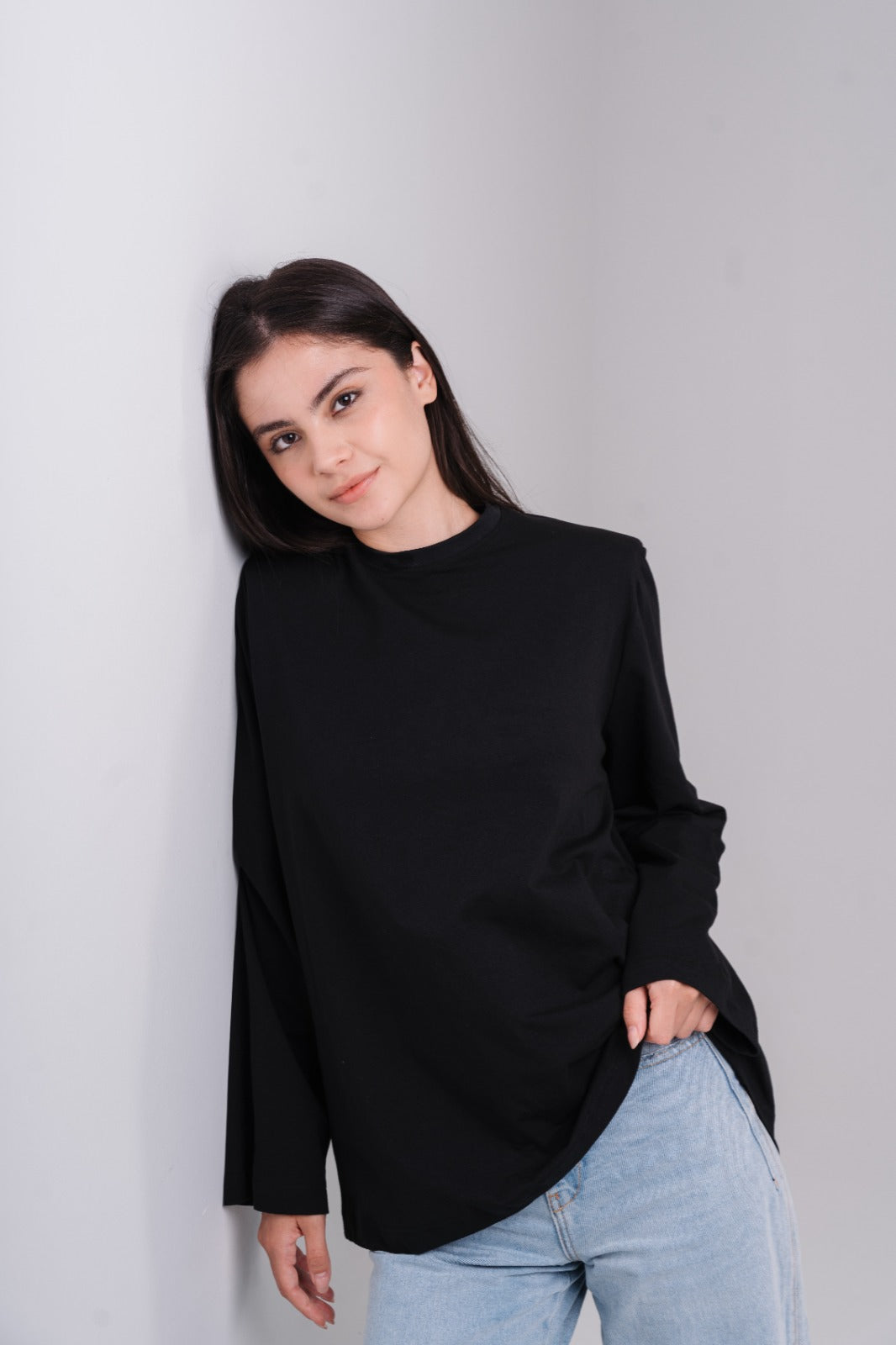 Black Top with Shoulder Pads
